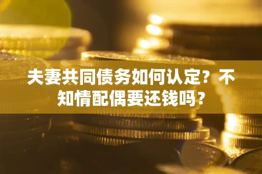 武汉夫妻共同债务如何认定？不知情配偶要还钱吗？