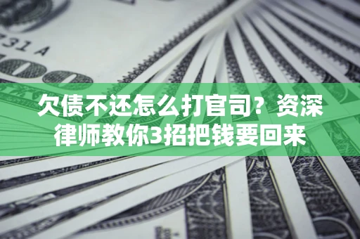 武汉欠债不还怎么打官司？资深律师教你3招把钱要回来