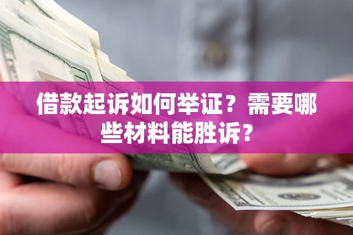 武汉借款起诉如何举证？需要哪些材料能胜诉？
