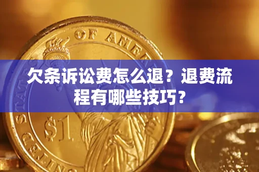 武汉欠条诉讼费怎么退？退费流程有哪些技巧？