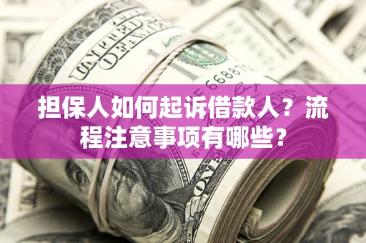 武汉担保人如何起诉借款人？流程注意事项有哪些？